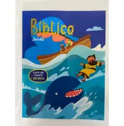 Livro de Colorir com Adesivos - Bíblico Jonas 