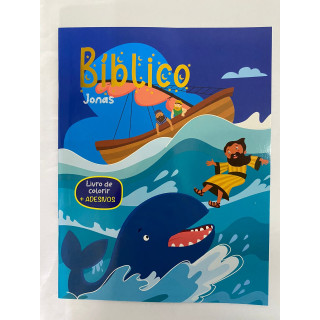 Livro de Colorir com Adesivos - Bíblico Jonas Livro de Colorir com Adesivos - Bíblico Jonas