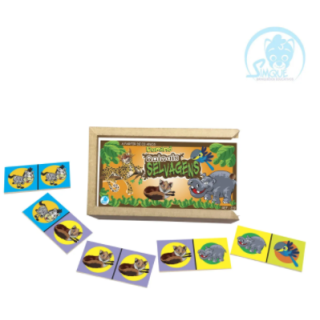 DOMINÓ ANIMAIS SELVAGENS COM 28 PEÇAS - Simque (Ref 219) DOMINÓ ANIMAIS SELVAGENS COM 28 PEÇAS - Simque (Ref 219)