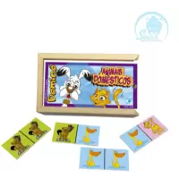 DOMINÓ ANIMAIS DOMÉSTICOS COM 28 PEÇAS - Simque (Ref 218)