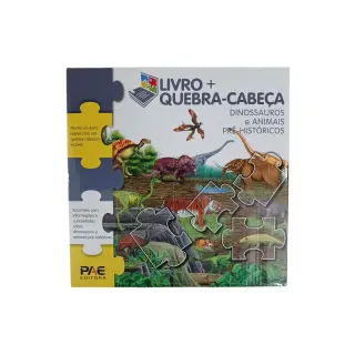 Livro + Quebra-Cabeça Dinossauros e Animais Pré-Históricos