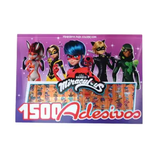 1500 Adesivos - Miraculous - Livro de Colorir