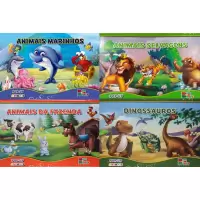 Coleção Pop-up Animais com 4 Livros