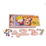 NÚMEROS COM PINOS COLORIDOS COM 10 PEÇAS - Simque (Ref 248) NÚMEROS COM PINOS COLORIDOS COM 10 PEÇAS - Simque (Ref 248)