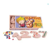 NÚMEROS COM PINOS COLORIDOS COM 10 PEÇAS - Simque (Ref 248)