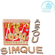 ALFABETO RECORTADO PEQUENO COM 40 PEÇAS - Simque (Ref 301)