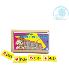 DOMINÓ MULTIPLICAÇÃO COM 28 PEÇAS - Simque (Ref 232) DOMINÓ MULTIPLICAÇÃO COM 28 PEÇAS - Simque (Ref 232)