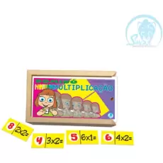 DOMINÓ MULTIPLICAÇÃO COM 28 PEÇAS - Simque (Ref 232) DOMINÓ MULTIPLICAÇÃO COM 28 PEÇAS - Simque (Ref 232)