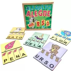 ALFABETO ALEGRE COM 60 PEÇAS - Simque (Ref 278)