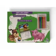 Copie e Pinte Animais: Cachorro e Porquinho  Copie e Pinte Animais: Cachorro e Porquinho