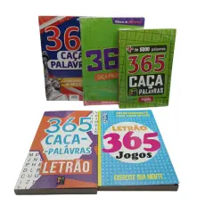 Kit com 5 caça-palavras diversos com letras grandes