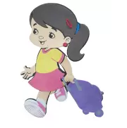 Painel EVA Menina Morena Estudante  Painel EVA Menina Morena Estudante