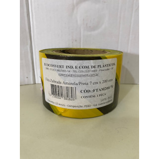 Fita Zebrada Amarela/Preta 7 CM X 200MTS Fita Zebrada Amarela/Preta 7 CM X 200MTS
