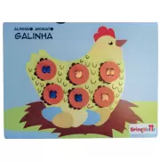 Alinhavos Animado Galinha - BrinqMutti Alinhavos Animado Galinha - BrinqMutti