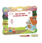 Lousa Risque e Rabisque (os Três Porquinhos) 50x40 - Junges