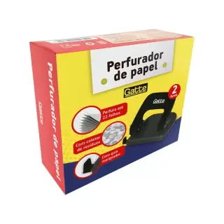 Perfurador 2 Furos P/22fls Preto