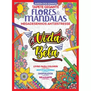 Livro de colorir Flores e Mandalas que vira Tapete