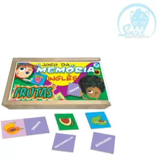 JOGO DA MEMÓRIA FRUTAS INGLÊS C/ 20 PARES - Simque (Ref 661)