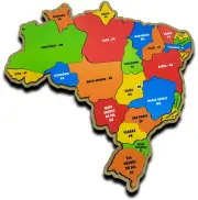 Quebra-Cabeça Mapa Estados Grande MDF - Lig Lig Quebra-Cabeça Mapa Estados Grande MDF - Lig Lig