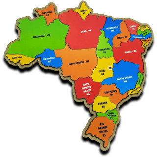 Quebra-Cabeça Mapa Estados Grande MDF - Lig Lig Quebra-Cabeça Mapa Estados Grande MDF - Lig Lig