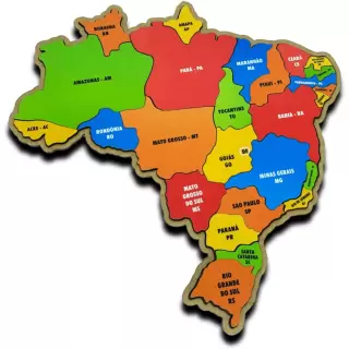 Quebra-Cabeça Mapa Estados Grande MDF - Lig Lig 