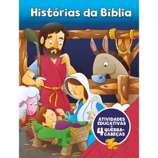 Livro Aprender Brincando C/ Quebra Cabeça - Biblia 